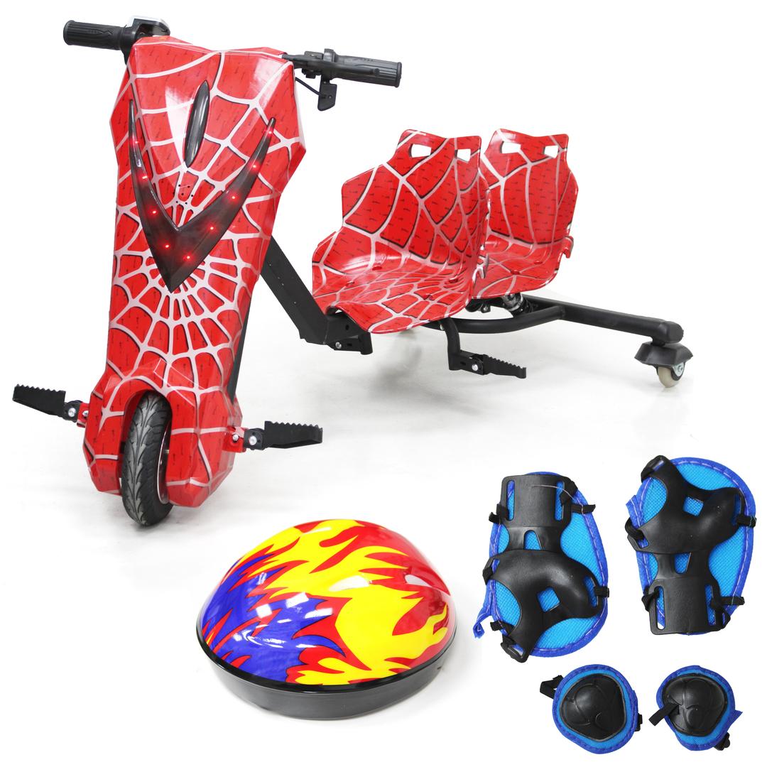 Drifting Electric Scooter - Double Seat, 360 Degree Drifting Scooter for Kids & Adults (Red Spider)