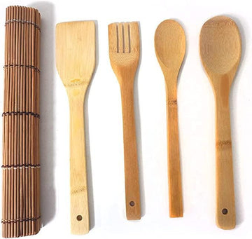 5 Pcs Bamboo Travel Cutlery Kit