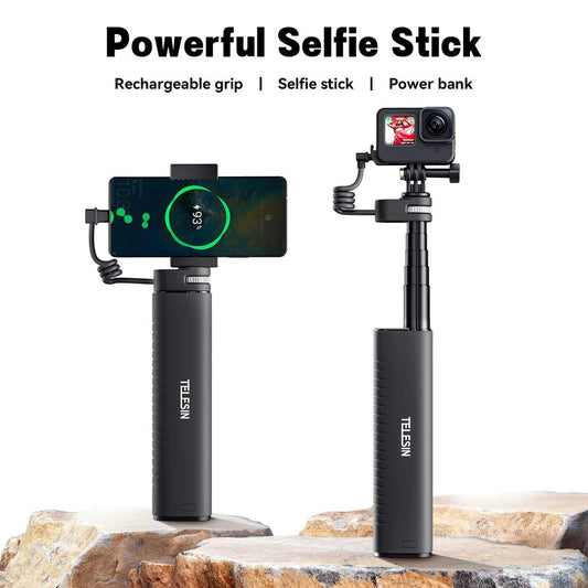 TELESIN Selfie Stick 10000mAh Battery With USB-C Cable For Action Cameras, 23010402