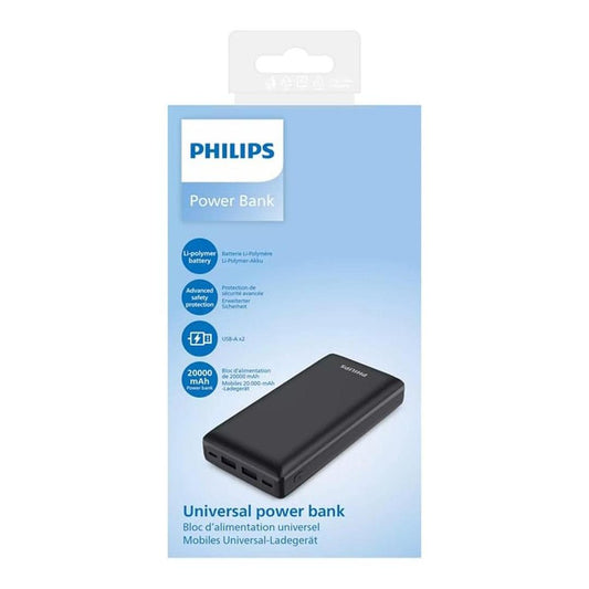 Philips 20000mAh Power Bank - Black